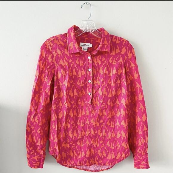 Vineyard Vines Women’s Linen/Viscose Parrot Blouse in Size 0. - Picture 7 of 7